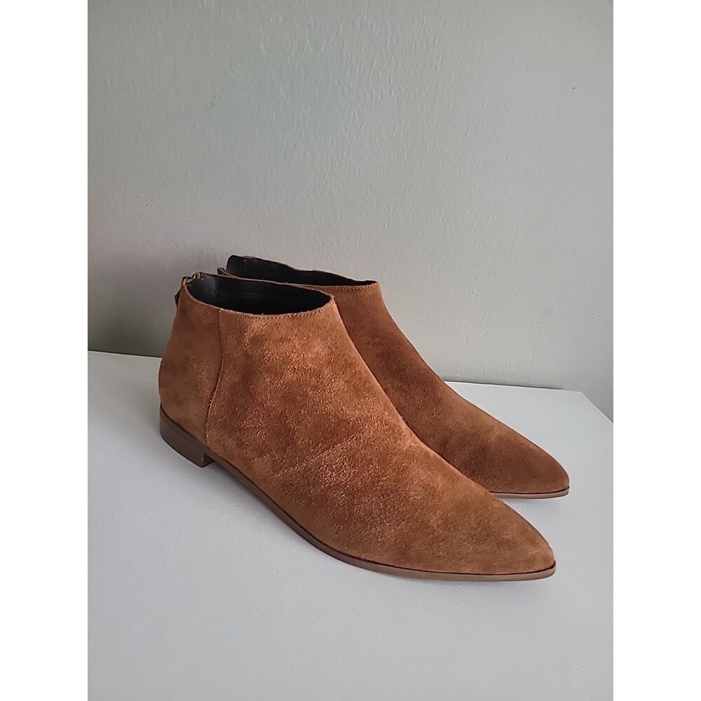 Cole Haan Brown Suede Ankle Booties Sz 9.5 Preppy
